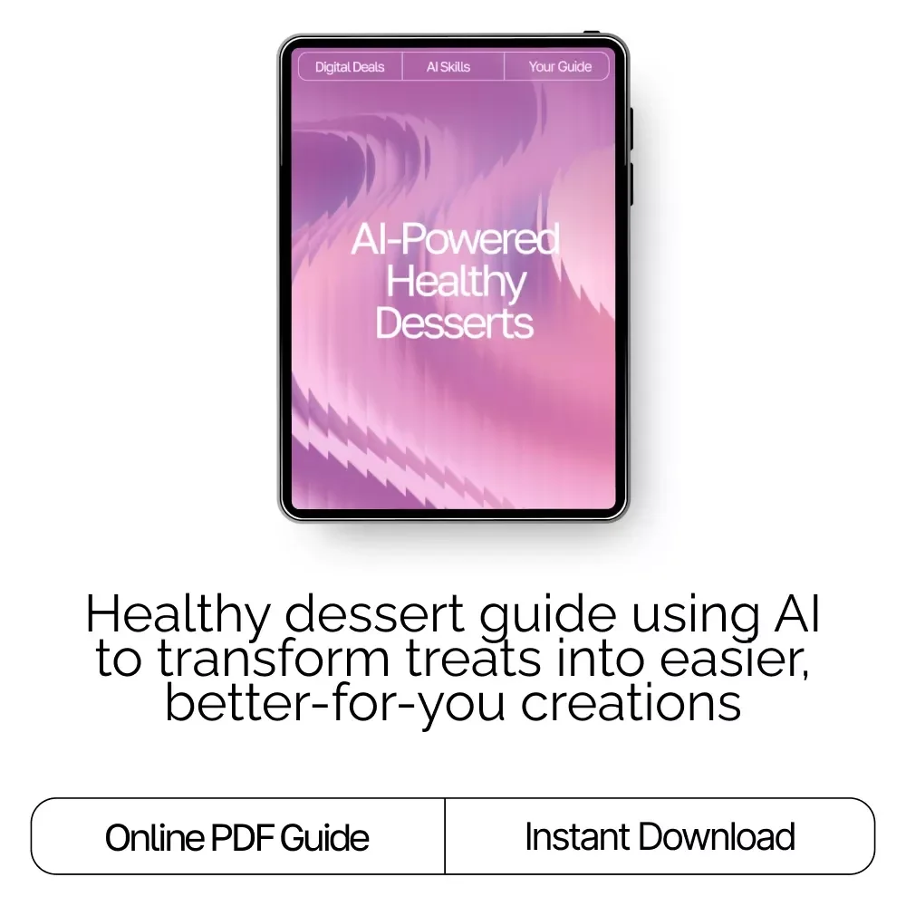 AI-Powered Healthy Desserts | Printable Guide, Recipe Inspiration, Wellness eBook, ai suggestions for healthy desserts | Digital Download for Healthy Treat Lovers