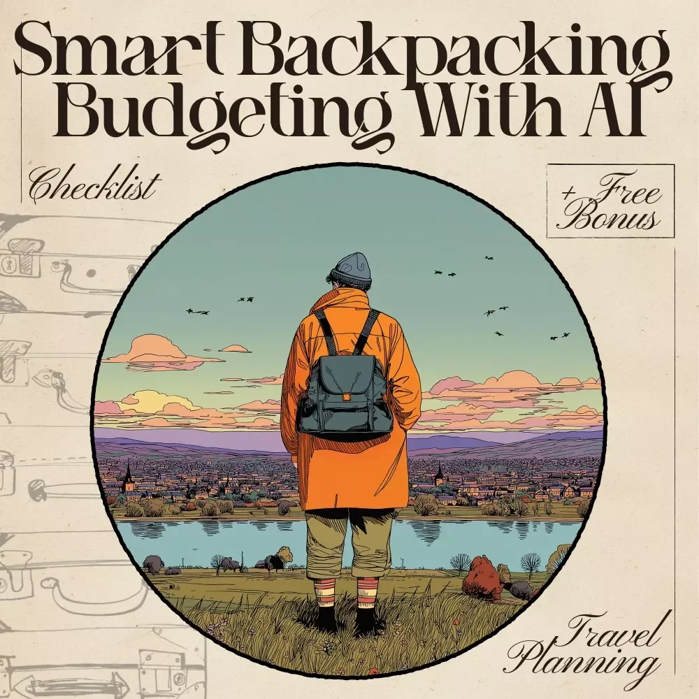 Smart Backpacking Budgeting with AI Checklist | Ultimate Travel Money Planner | Digital ai travel budget planner for backpacking | Editable Trip Planning Tool