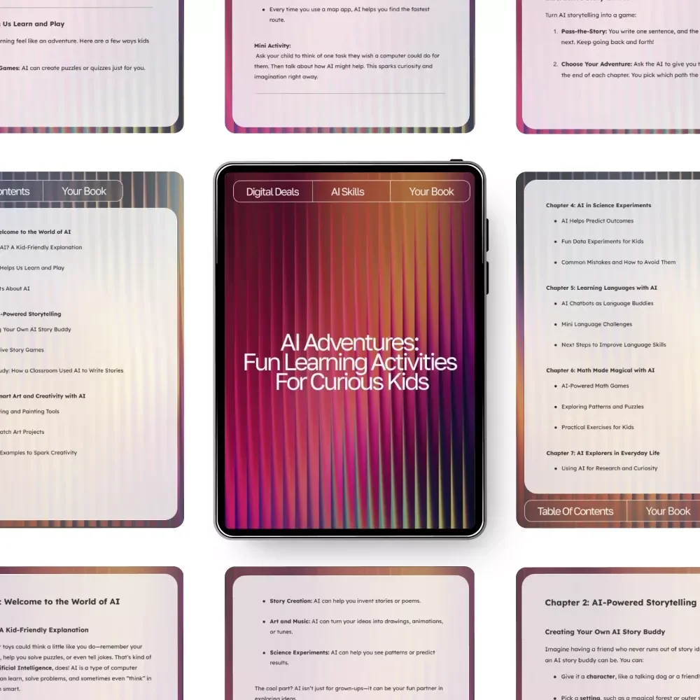 AI Adventures: Fun Learning Activities for Curious Kids | Digital eBook | AI Ideas for Kids Learning Activities | Educational & Creative STEM Guide