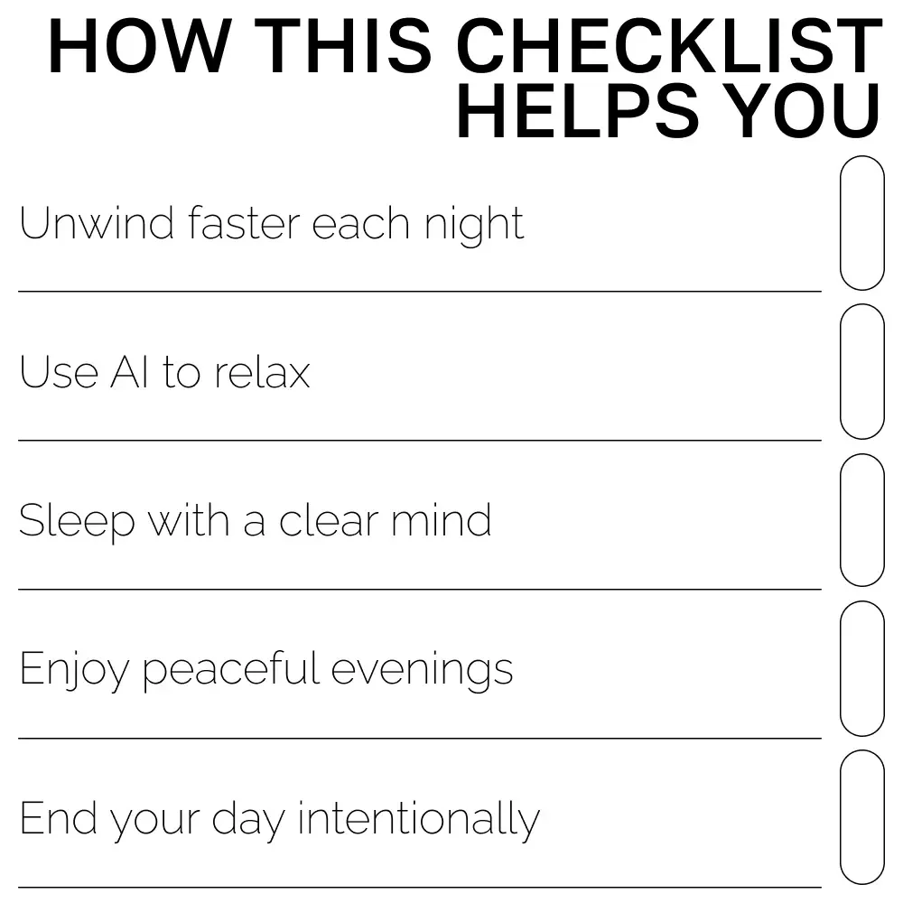 Nighttime AI Prompt Ritual | AI Prompts for Night Relaxation | Digital Sleep Checklist for Calm Evenings & Mindful Rest
