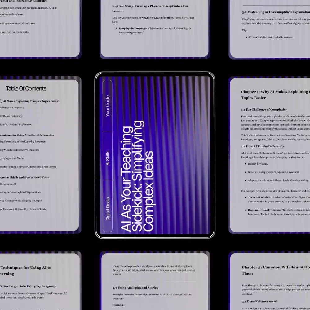 AI as Your Teaching Sidekick: Simplifying Complex Ideas | Digital Download Guide for Using AI Help for Explaining Complex Topics