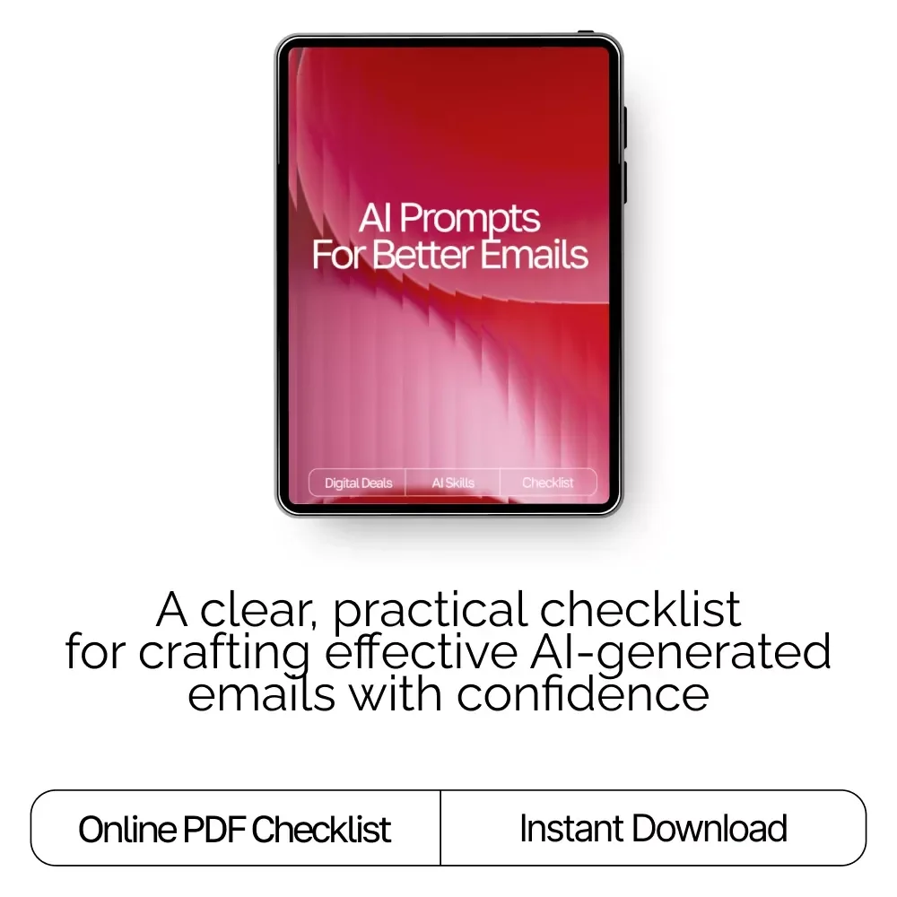 AI Prompts for Better Emails | Checklist for Faster, Clearer Communication | Digital Download for Email Writing Help