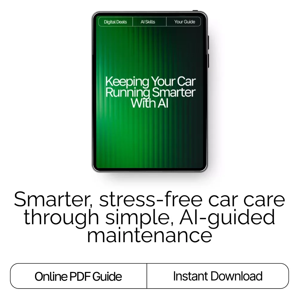 Keeping Your Car Running Smarter with AI – Ultimate Guide for Drivers | Digital Download for how to use ai for car maintenance schedules | Smart Auto Care Planner eBook