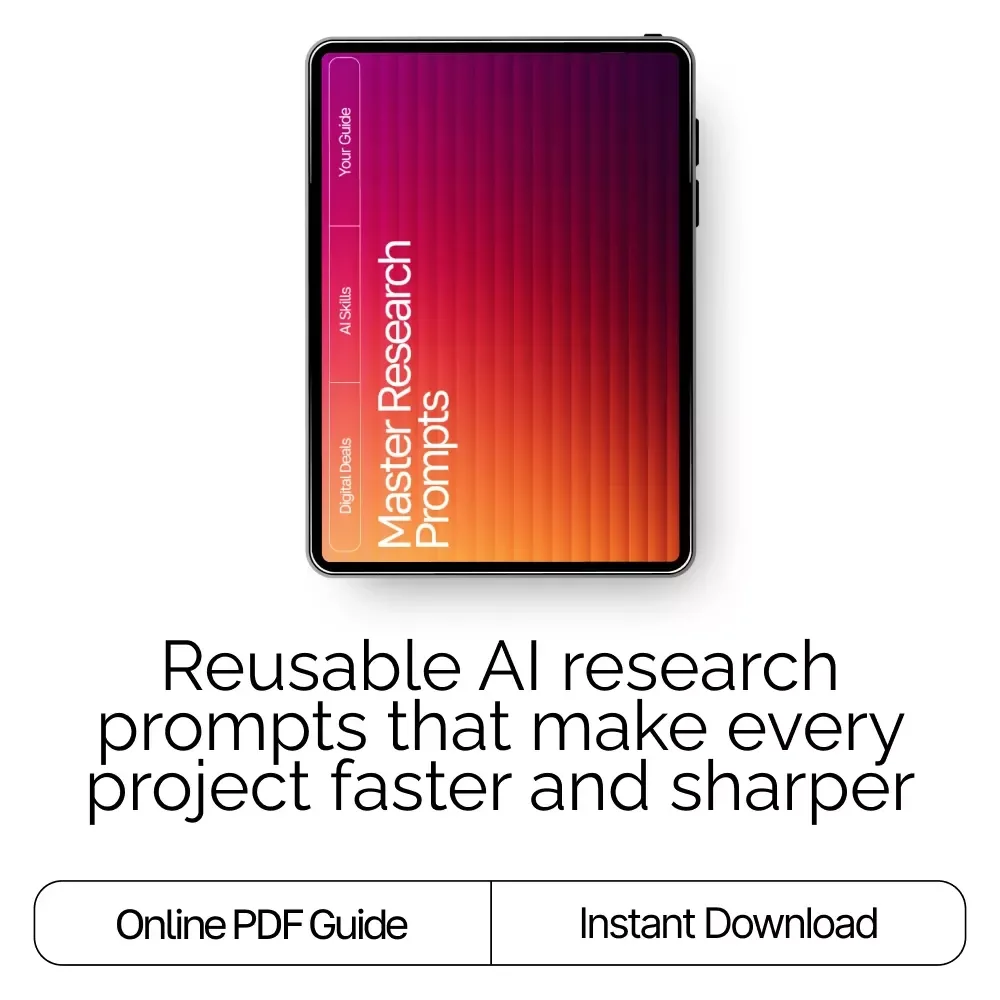 Master Research Prompts — Reusable Prompt Templates for Research | AI Research Guide | Digital Download for Faster, Smarter Workflows