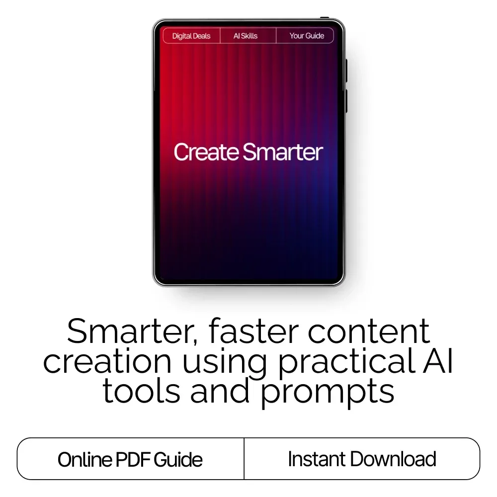 Create Smarter — AI Content Creation Guide | How to Use AI for Content Creation | Digital Download for Bloggers, Creators & Small Businesses