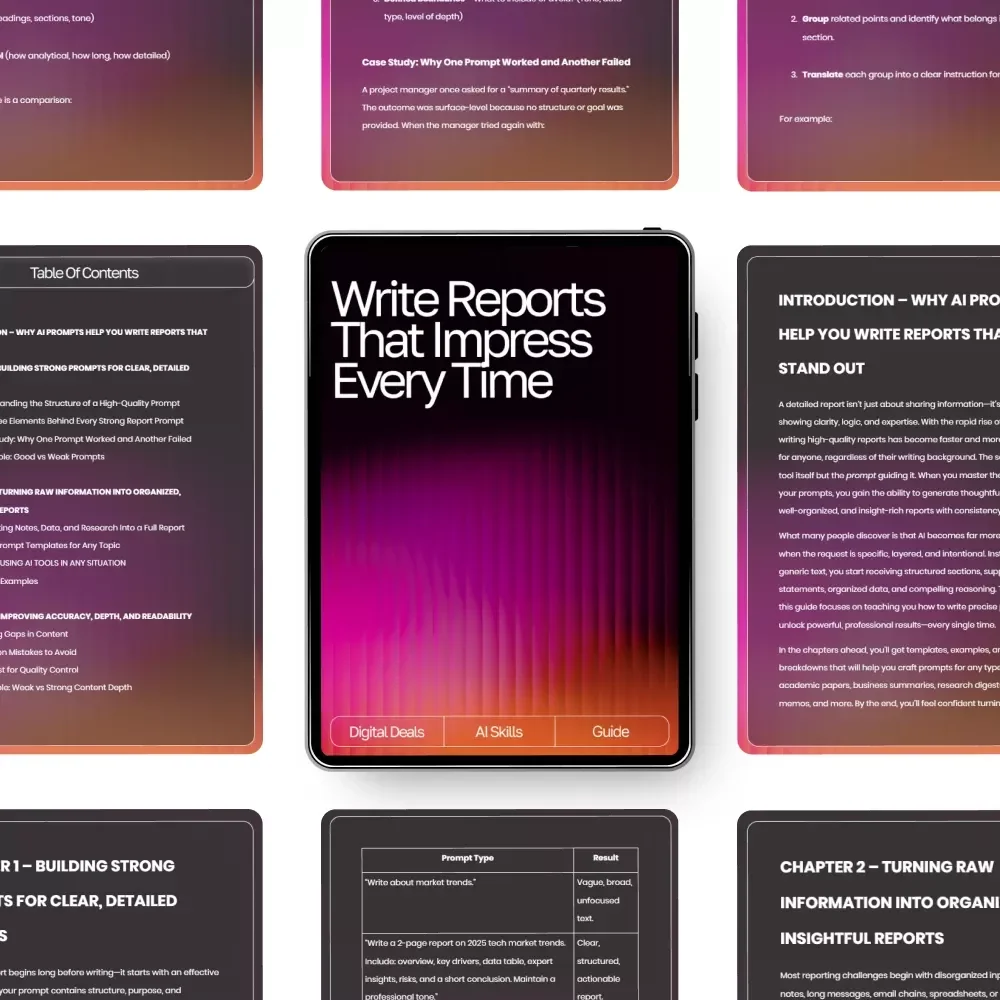 Write Reports That Impress Every Time | AI Prompts for Detailed Reports | Professional Report Writing Guide for Clear, Insightful Results