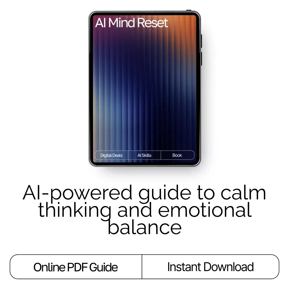 AI Mind Reset | Digital eBook for Calm Thinking, ways to manage negative thoughts with ai, Cognitive Support Guide for Mental Clarity and Focus