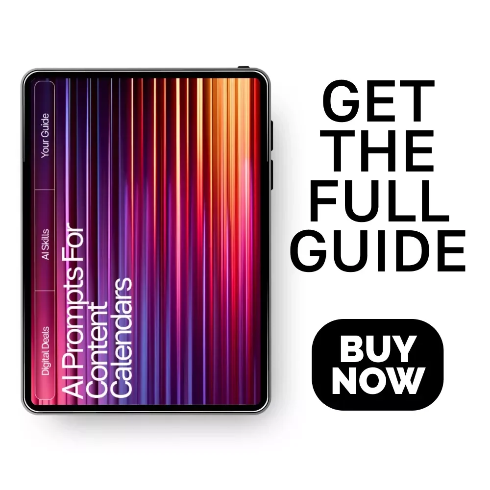 AI Prompts for Content Calendars | Digital Download eBook, Social Media Content Planner Prompts, AI Marketing Guide for Creators & Entrepreneurs