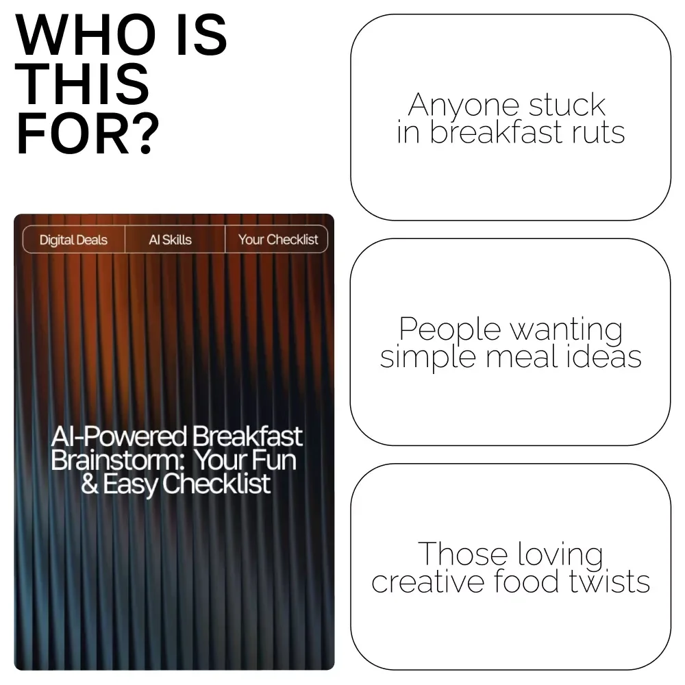 AI-Powered Breakfast Brainstorm: Your Fun & Easy Checklist | Digital Download | AI Help with Breakfast Ideas | Creative Morning Recipe Inspiration Guide