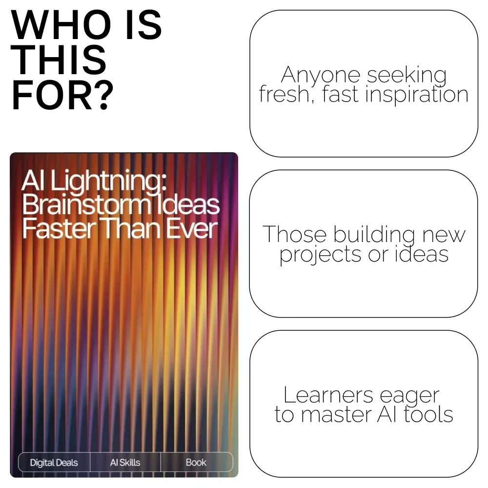 AI Lightning: Brainstorm Ideas Faster Than Ever | Creative Digital eBook | How to Use AI to Brainstorm Ideas Fast | Productivity & Innovation Guide