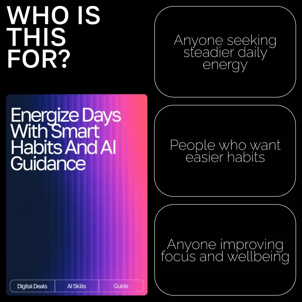 Energize Days with Smart Habits and AI Guidance – Digital Wellness Guide for Boosted Vitality, Daily Productivity, and ai suggestions for energy-boosting habits | Instant Download Lifestyle eBook