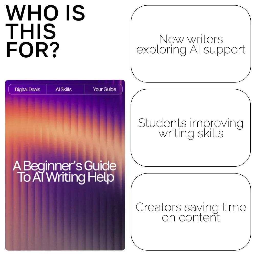 A Beginner’s Guide to AI Writing Help | Digital Download for Learning AI Writing Help for Beginners