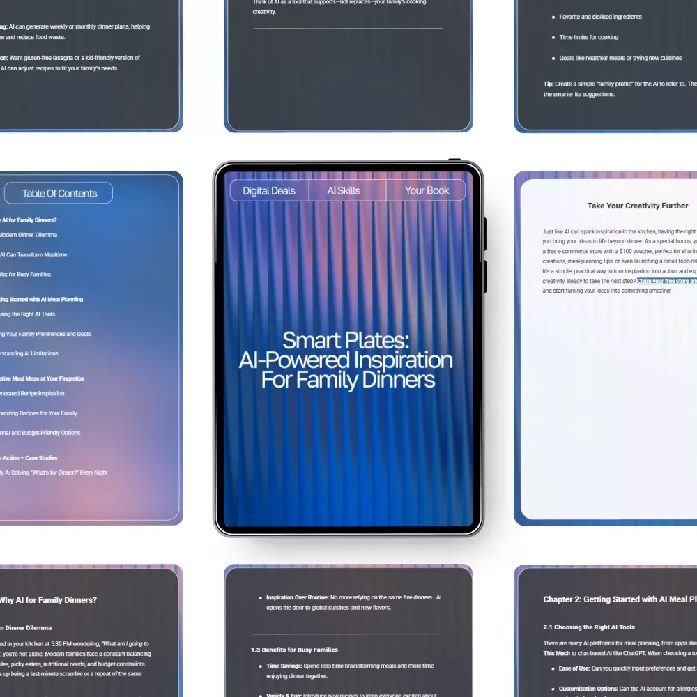 Smart Plates: AI-Powered Inspiration for Family Dinners | Digital eBook for Busy Parents | ai meal inspiration for family dinners Guide | Family Meal Planner | Modern AI Cooking Helper