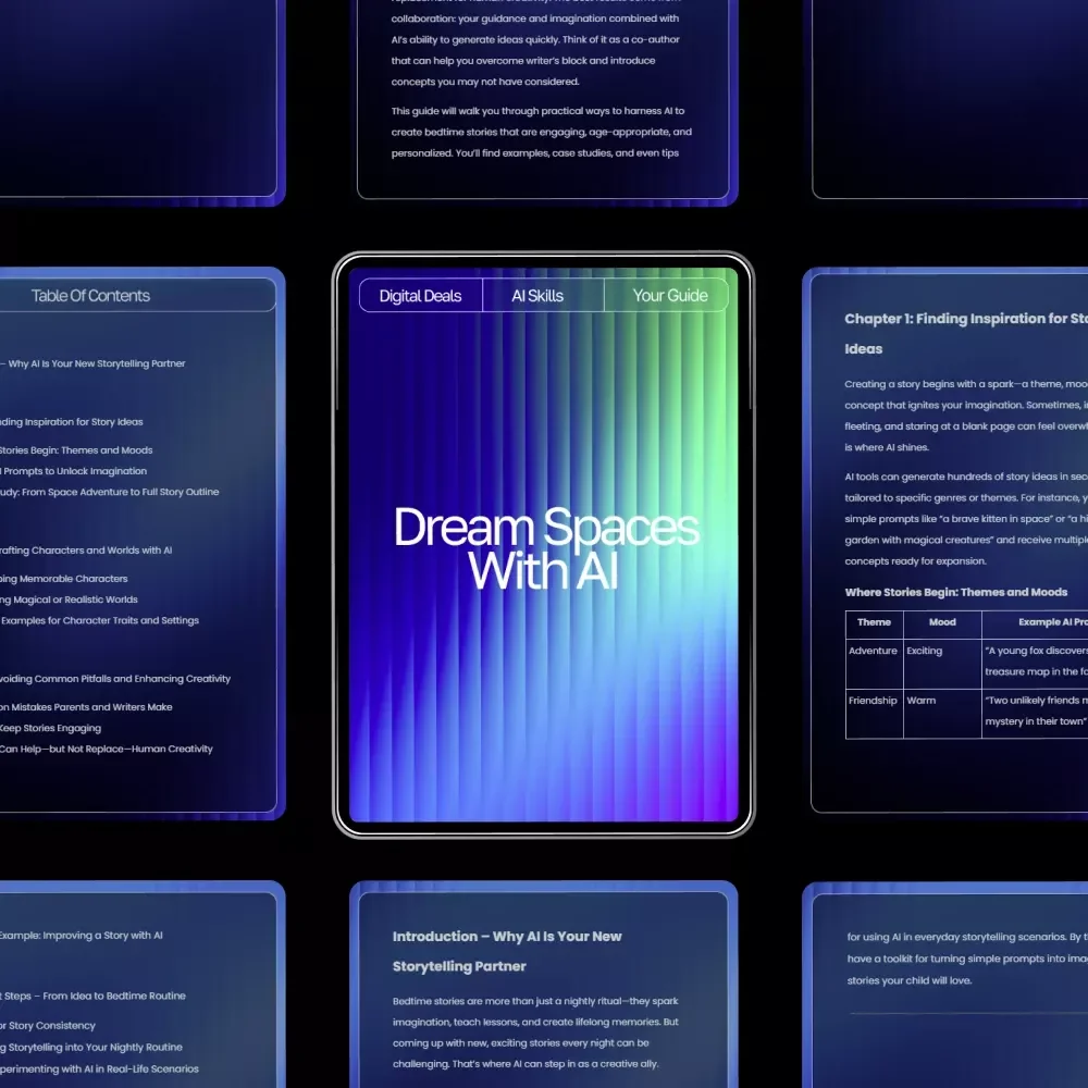 Dream Spaces with AI | Digital Guide for Home Design Inspiration, Prompts, and Visualization | Learn How to Use AI for Interior Design Ideas and Transform Any Space with Creativity