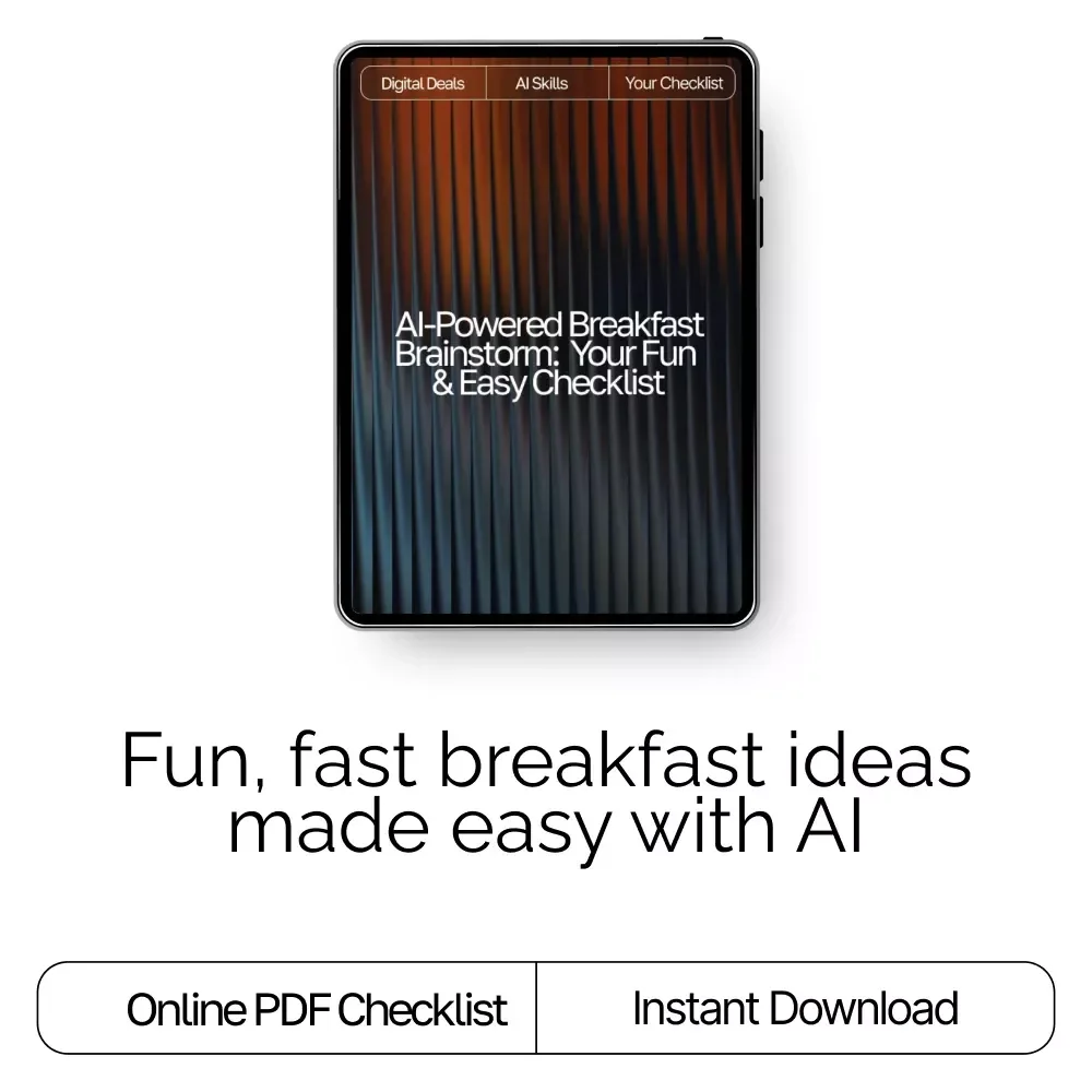 AI-Powered Breakfast Brainstorm: Your Fun & Easy Checklist | Digital Download | AI Help with Breakfast Ideas | Creative Morning Recipe Inspiration Guide
