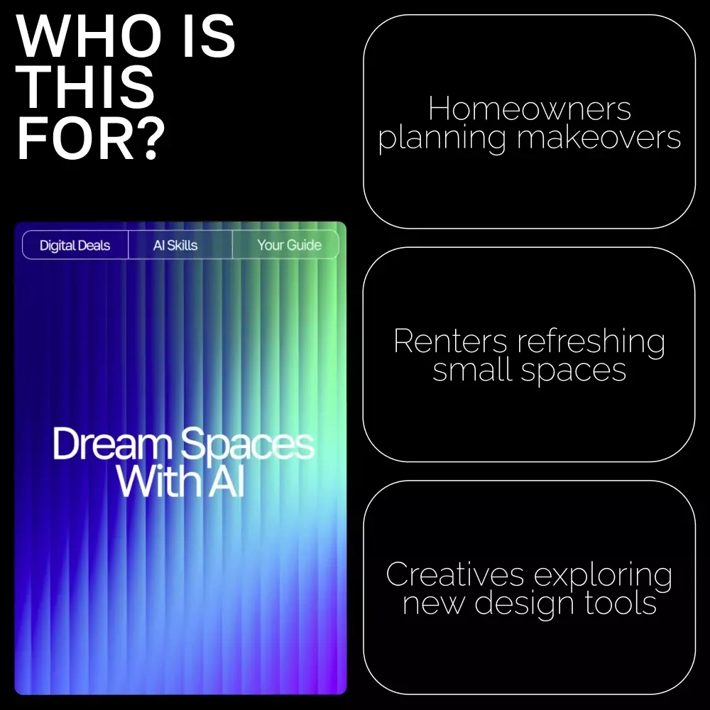 Dream Spaces with AI | Digital Guide for Home Design Inspiration, Prompts, and Visualization | Learn How to Use AI for Interior Design Ideas and Transform Any Space with Creativity
