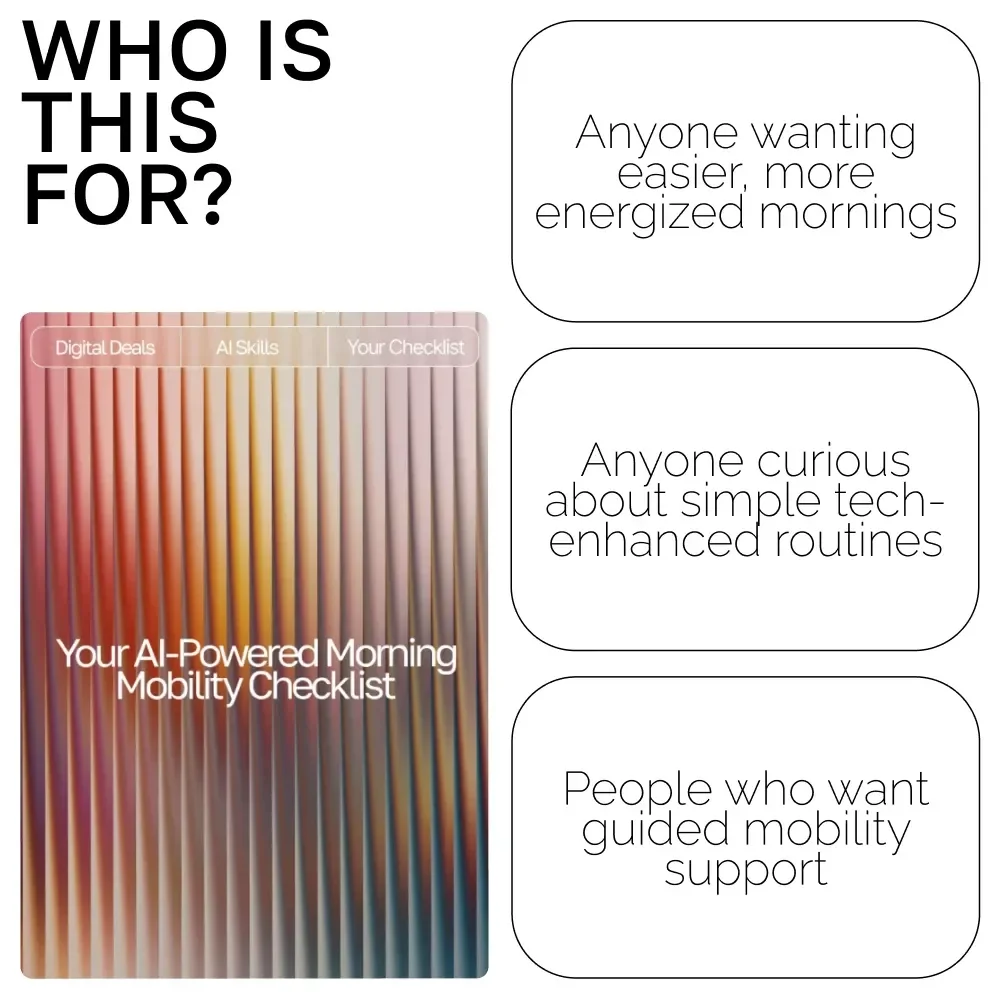 Your AI-Powered Morning Mobility Checklist | Digital Download for Wellness Lovers | Boost Flexibility, Energy & Routine with ai ideas for morning mobility routines