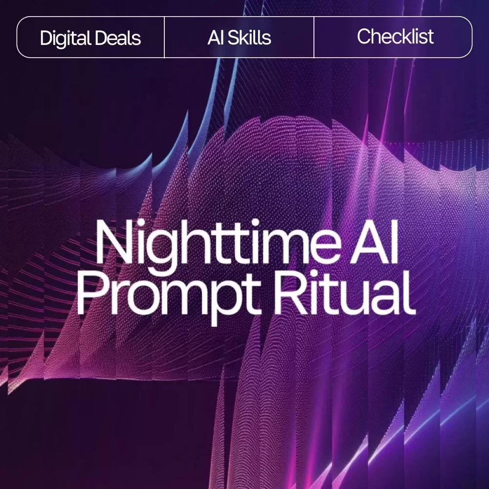 Nighttime AI Prompt Ritual | AI Prompts for Night Relaxation | Digital Sleep Checklist for Calm Evenings & Mindful Rest