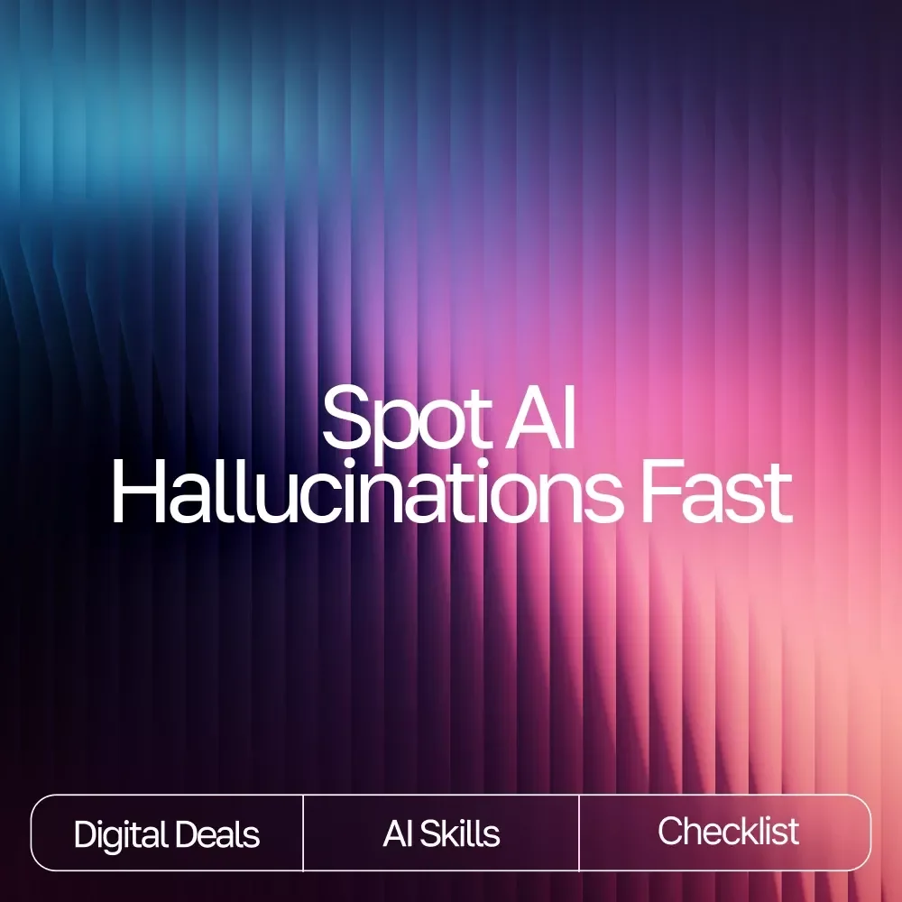 Spot AI Hallucinations Fast Checklist | Digital Download Guide on what are ai hallucinations and how to catch them | AI Literacy, Fact-Checking, Prompting Skills