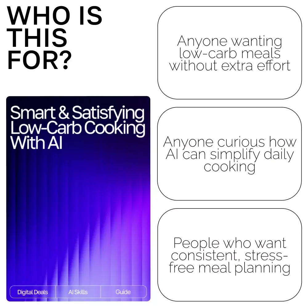 Smart & Satisfying Low-Carb Cooking with AI – Easy Low-Carb Recipe Ideas with AI | Digital Guide for Quick, Healthy Meal Inspiration