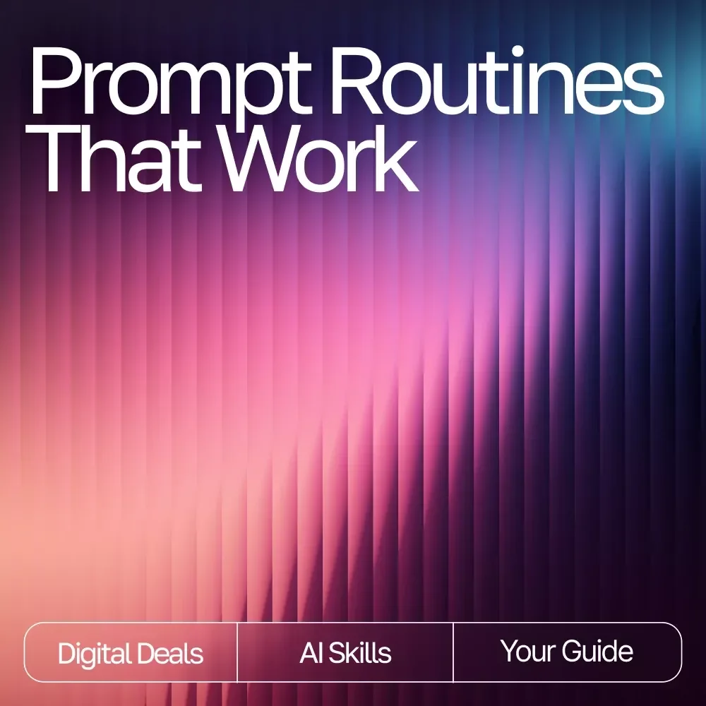 Prompt Routines That Work | Digital Productivity eBook, how to build a prompt-based routine, Step-by-Step Guide to Smarter Daily Systems