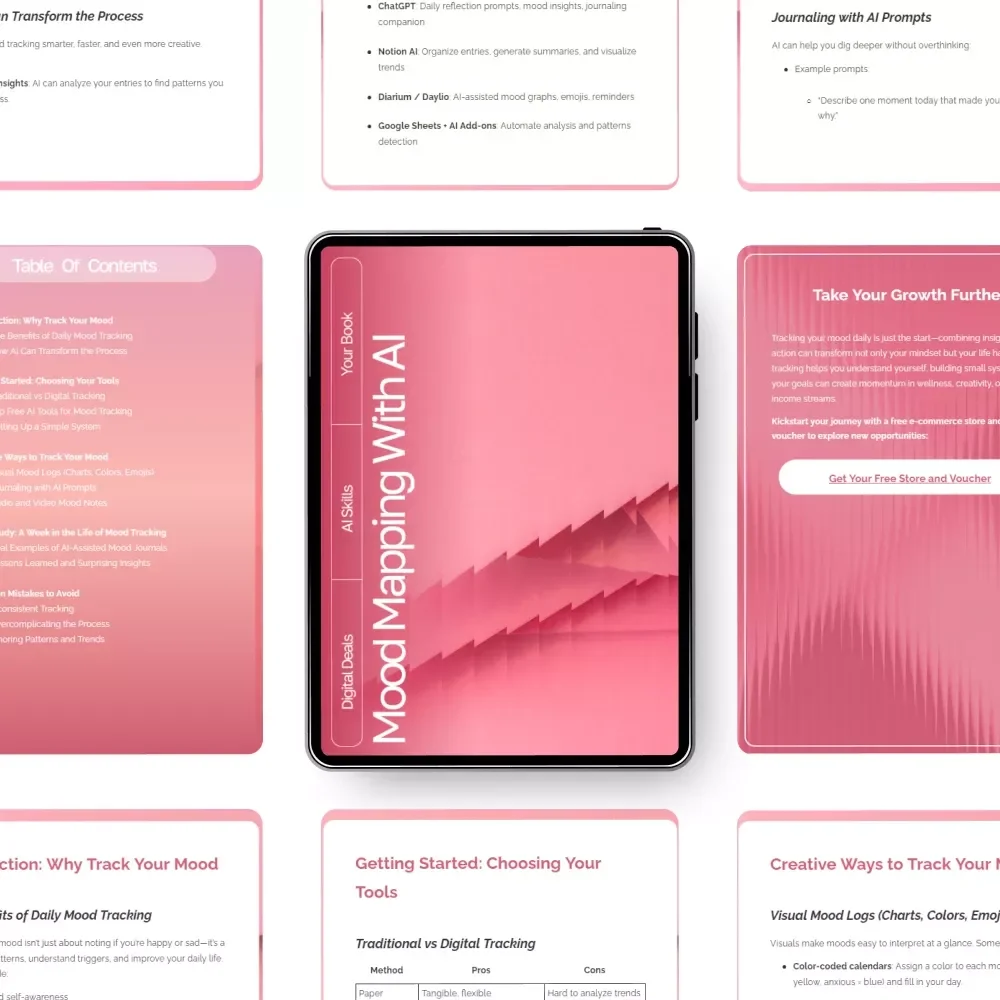 Mood Mapping with AI | Digital eBook Guide for Daily Mood Tracking Ideas with AI | Visual Mood Logs, Journaling Prompts & Habit-Building Toolkit