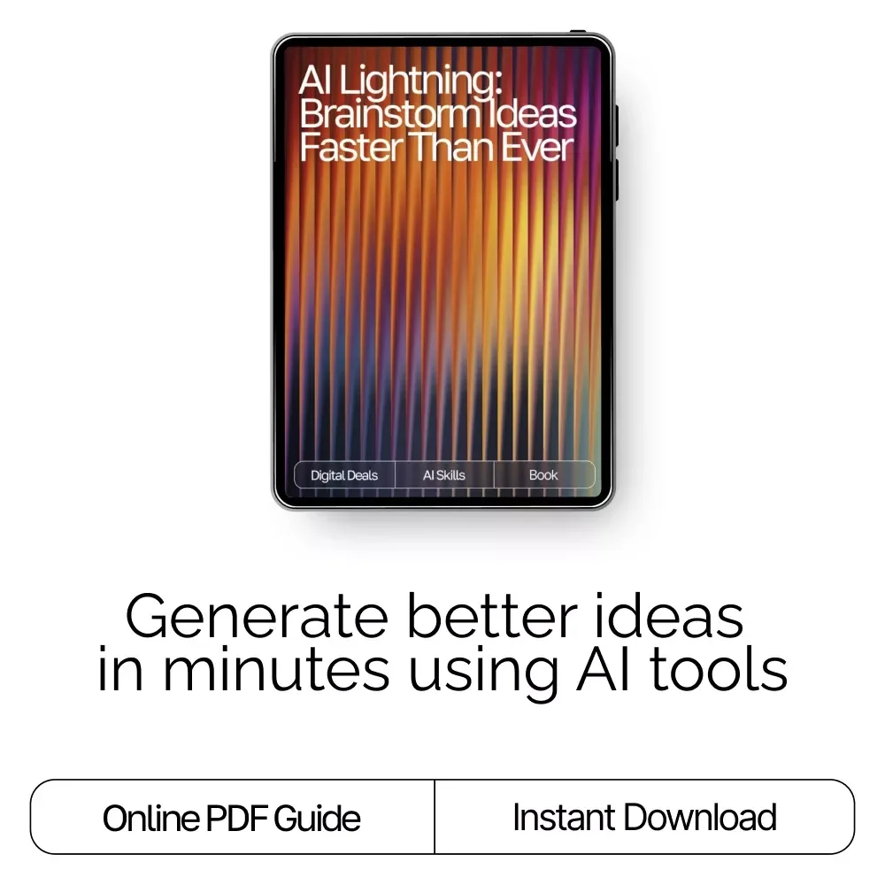 AI Lightning: Brainstorm Ideas Faster Than Ever | Creative Digital eBook | How to Use AI to Brainstorm Ideas Fast | Productivity & Innovation Guide
