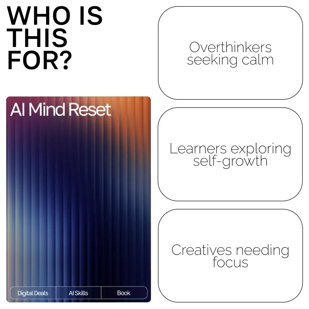 AI Mind Reset | Digital eBook for Calm Thinking, ways to manage negative thoughts with ai, Cognitive Support Guide for Mental Clarity and Focus