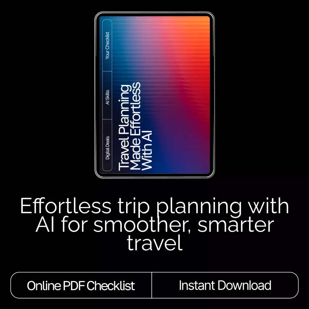 Travel Planning Made Effortless with AI – Ultimate Trip Checklist | Digital Download for Smarter Adventures | how to use ai to plan a trip Guide