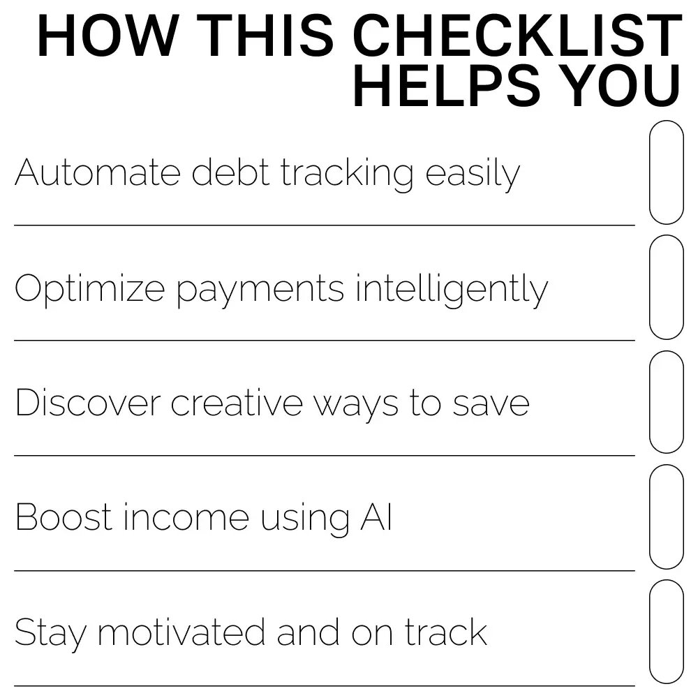 AI Debt Escape | How to Use AI to Get Out of Debt Checklist | Smart Debt-Free Strategy Digital Download