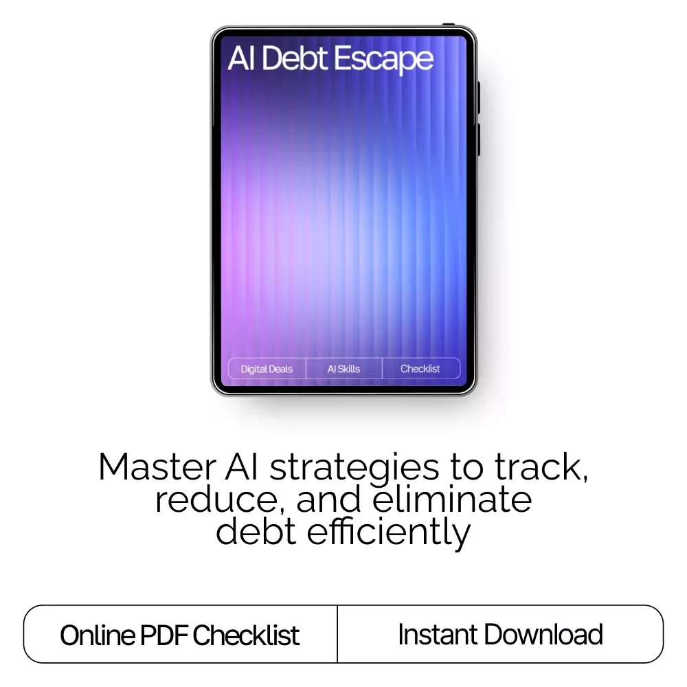 AI Debt Escape | How to Use AI to Get Out of Debt Checklist | Smart Debt-Free Strategy Digital Download