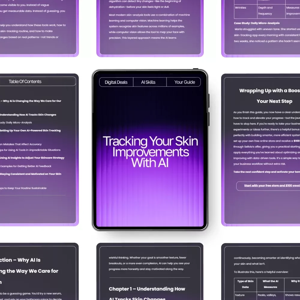 Tracking Your Skin Improvements with AI – Ultimate Skincare Progress Guide for Glow-Seekers | AI Tool for Tracking Skin Improvements | Digital eBook for Routine Optimization