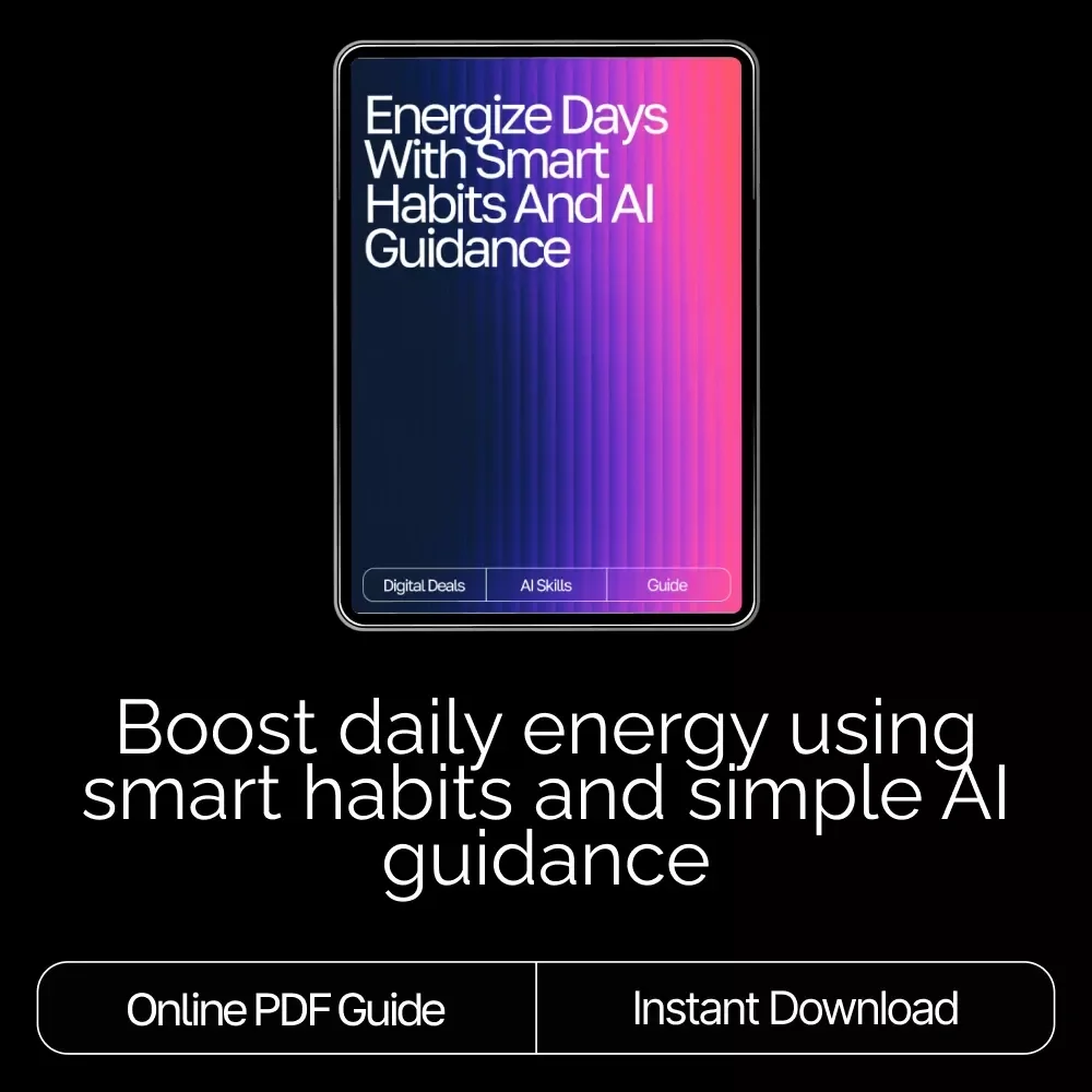 Energize Days with Smart Habits and AI Guidance – Digital Wellness Guide for Boosted Vitality, Daily Productivity, and ai suggestions for energy-boosting habits | Instant Download Lifestyle eBook