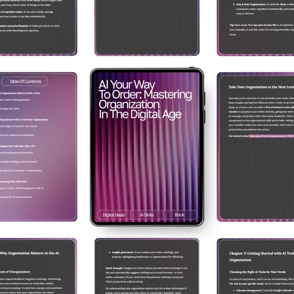 AI Your Way to Order: Mastering Organization in the Digital Age | Productivity eBook for Entrepreneurs & Busy Professionals | how to use ai to stay organized Guide