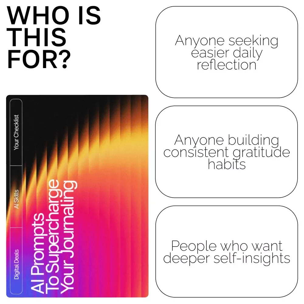 AI Prompts to Supercharge Your Journaling – Guided Checklist for Daily Reflection, Mindfulness & Personal Growth | Digital Download | ai prompts for gratitude journaling