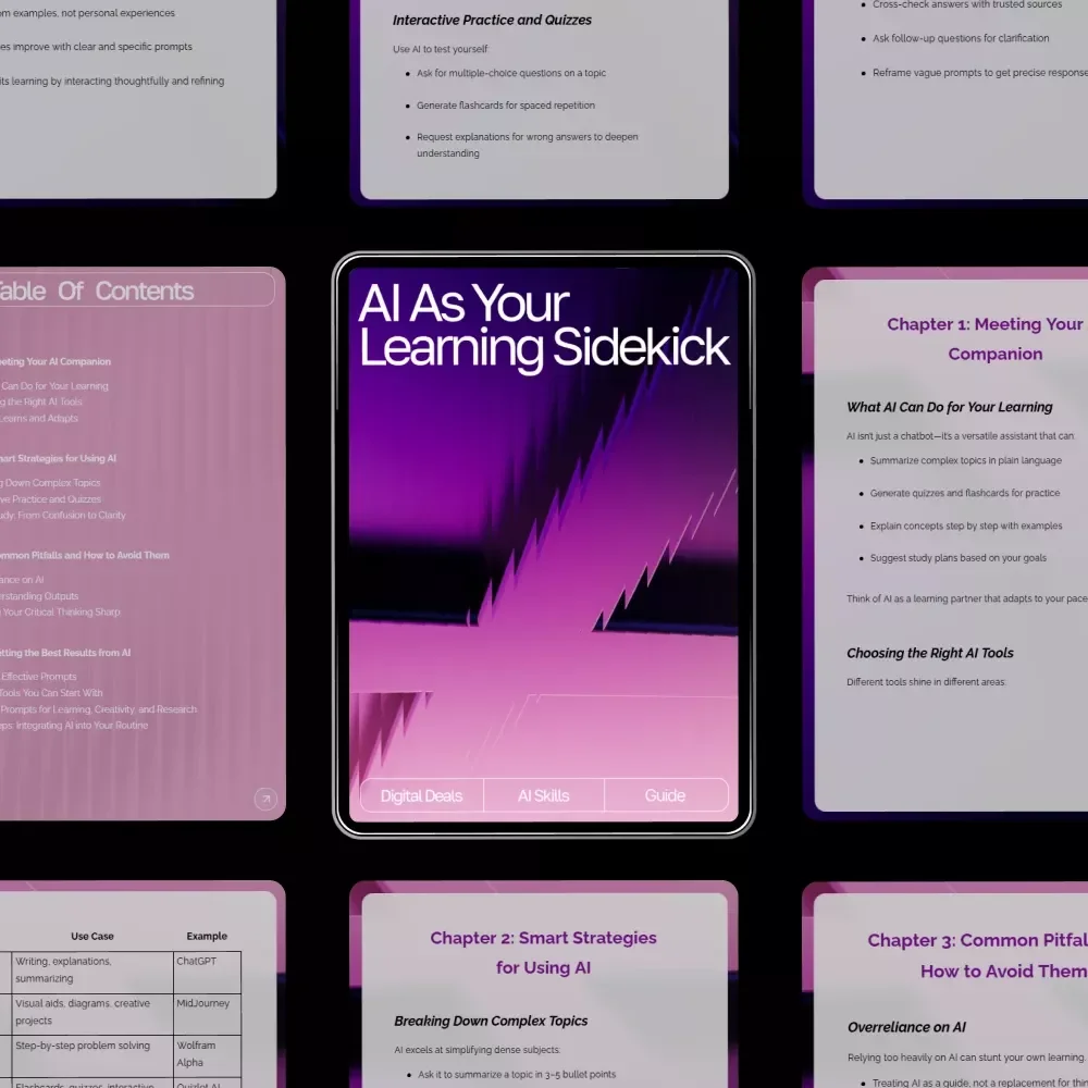 AI as Your Learning Sidekick | Digital Guide on How to Use AI for Learning Support | Smart Study Companion for Students, Creators & Lifelong Learners