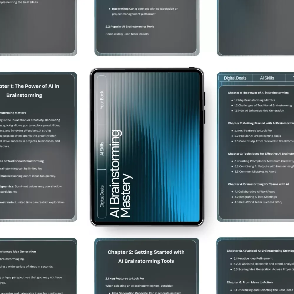 AI Brainstorming Mastery | Digital Download eBook Guide for Creative Idea Generation, AI Brainstorming Guide, Productivity Checklist, Innovation eBook