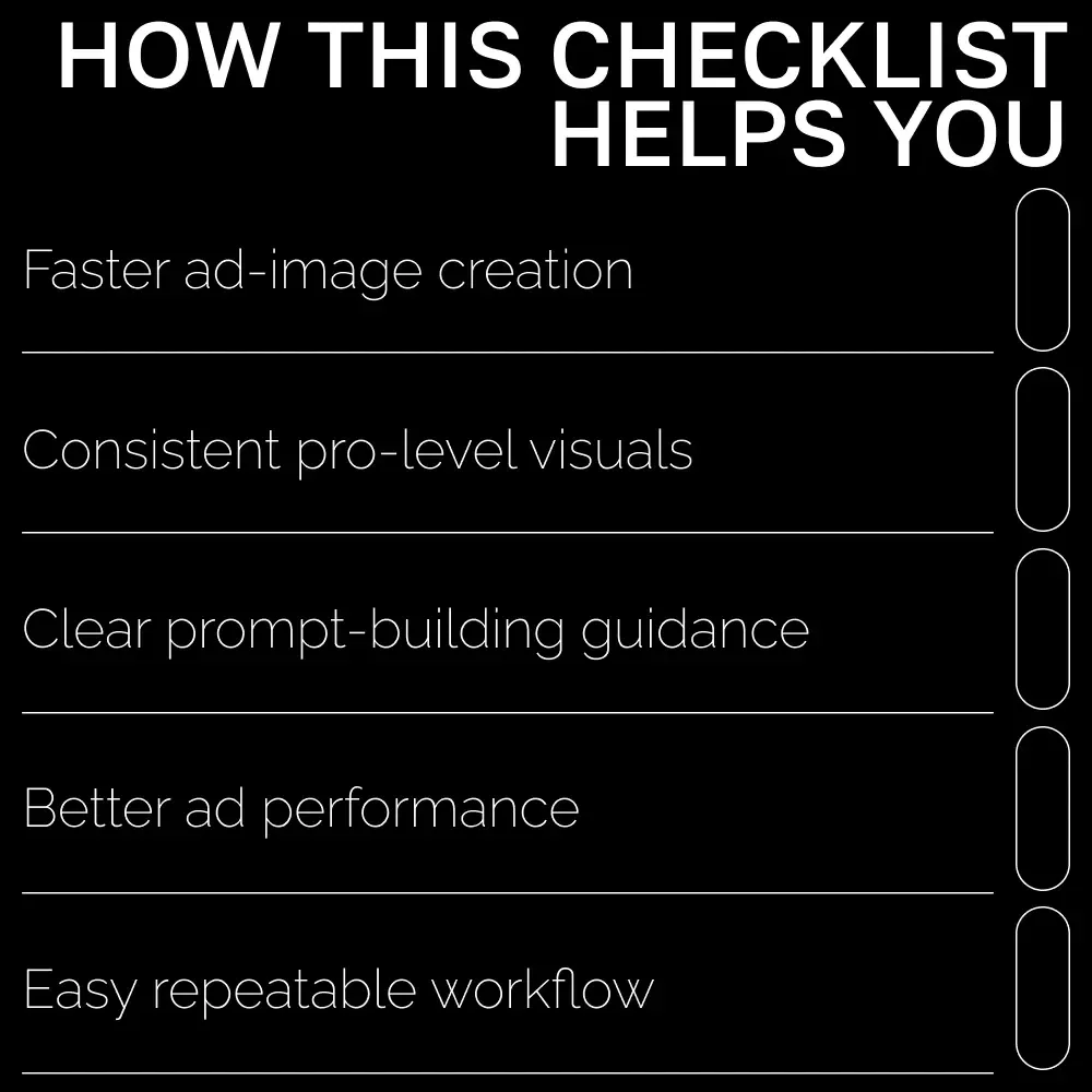 Ad-Ready Image Wizardry | AI Tools for Ad-Ready Images | Marketing Prompt Checklist for Creators, Brands & Ecommerce Sellers