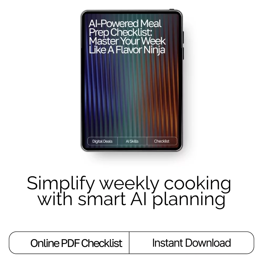 AI-Powered Meal Prep Checklist | Weekly Planning Made Simple | Digital Download | AI Meal Prep Tips for the Week | Organized Cooking Guide