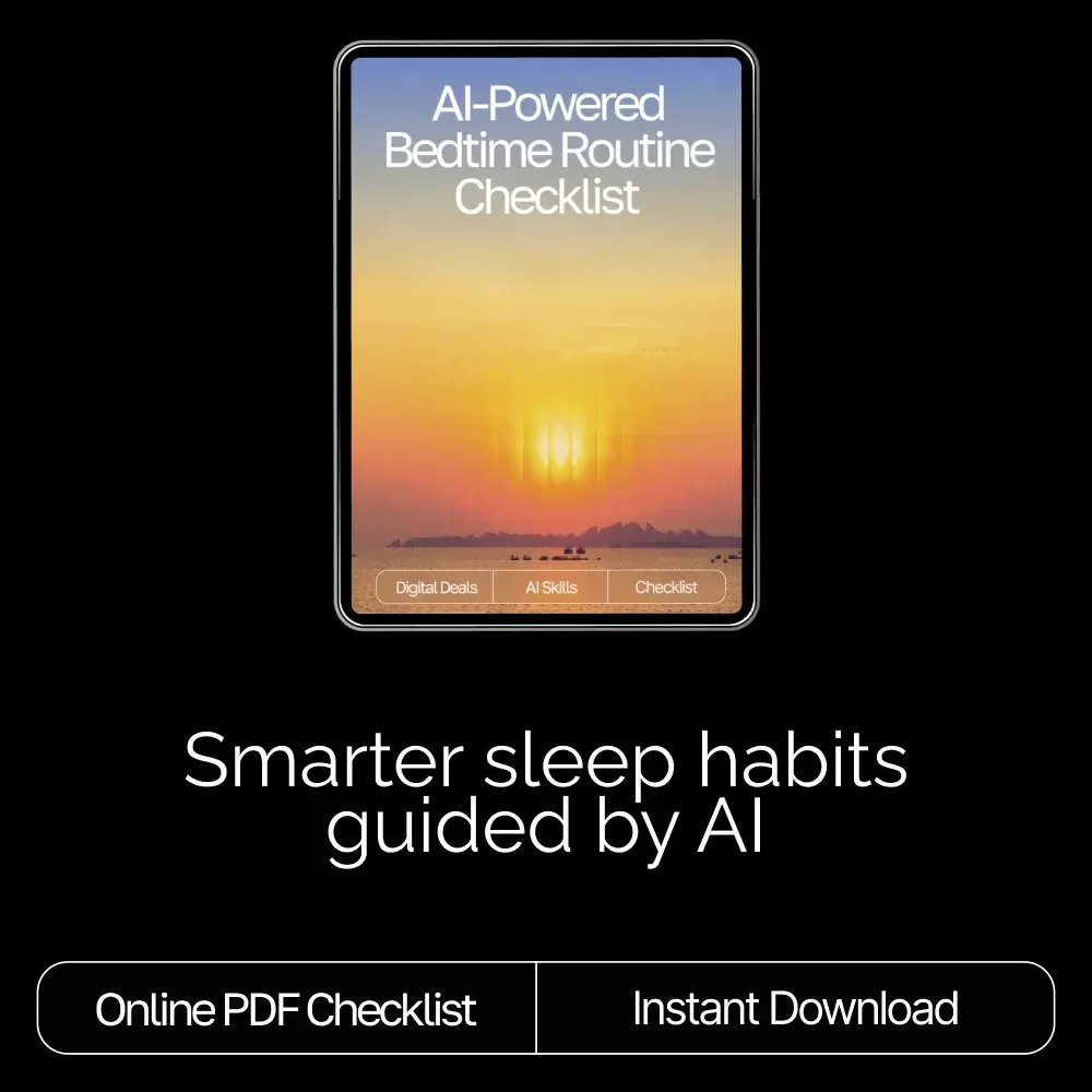 AI-Powered Bedtime Routine Checklist | Digital Download for Better Sleep | Smart Nighttime Planner With ai suggestions for bedtime routine