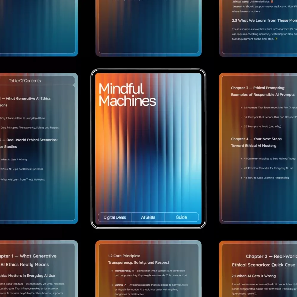 Mindful Machines — Ethical AI Guide for Beginners | Generative AI Ethics Explained | what are generative ai ethics | Digital Download PDF