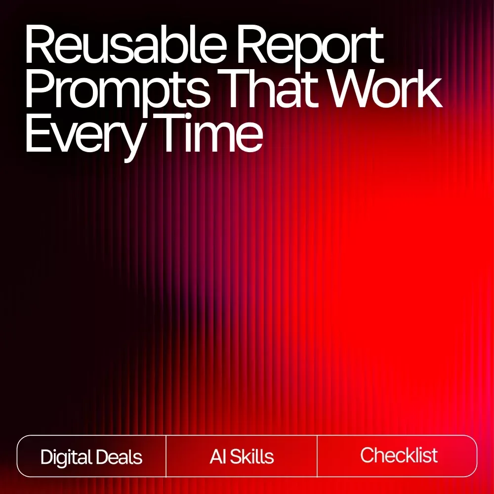 Reusable Report Prompts That Work Every Time | Reusable prompt templates for reports | Editable AI Report Checklist & Prompt Framework | Digital Download
