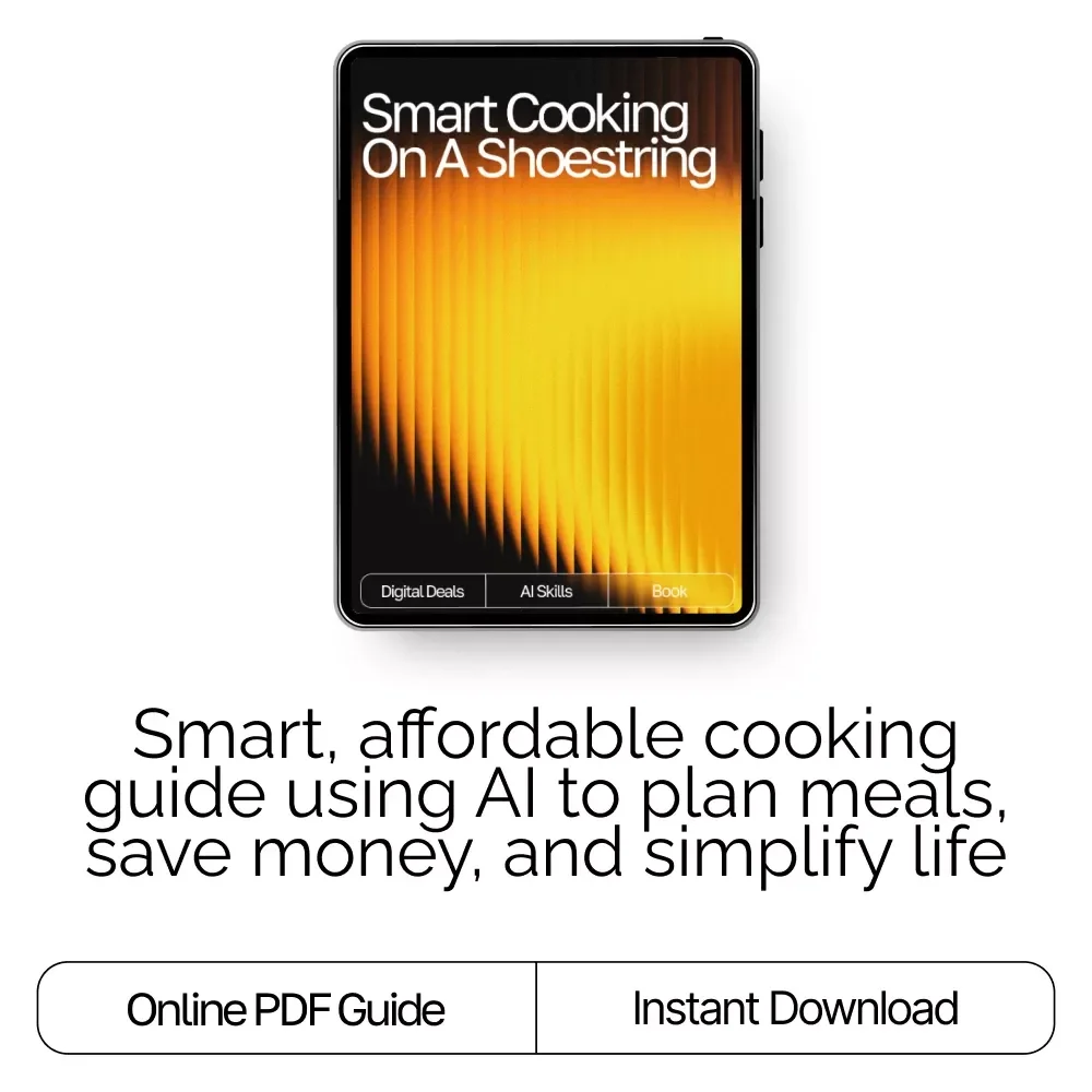 Smart Cooking on a Shoestring | Budget-Friendly Meal Planning eBook with ai suggestions for budget-friendly recipes | Digital Download Kitchen Guide