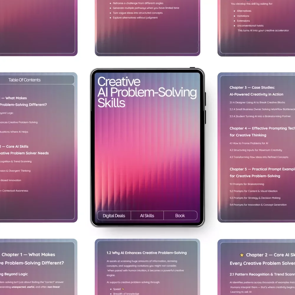 Creative AI Problem-Solving Skills Ebook | ai skills for creative problem-solving | Digital Guide for Innovators, Creatives & Entrepreneurs