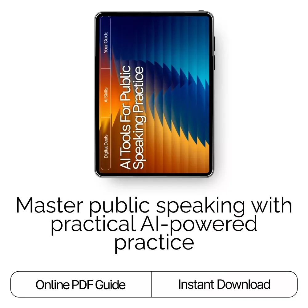 AI Tools for Public Speaking Practice | Public Speaking Guide | Speech Practice eBook | Digital Download for Confident Communication