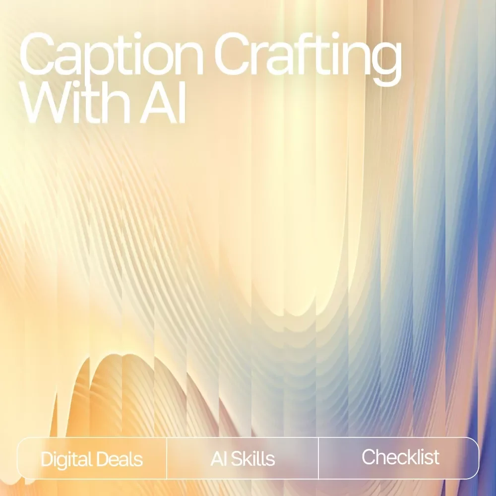 Caption Crafting with AI Checklist | Social Media Caption Writing Guide | how to use ai for social media captions | Digital Download for Creators & Small Businesses