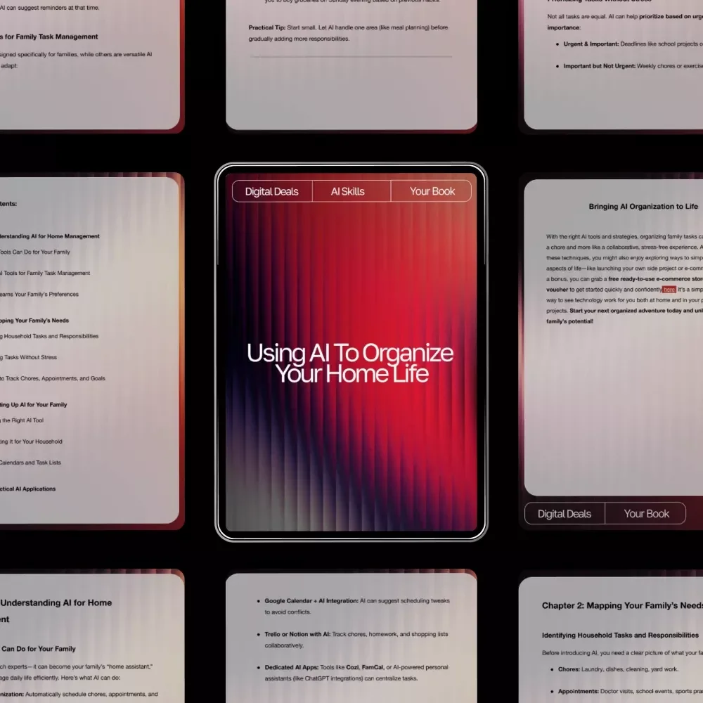 Using AI to Organize Your Home Life | Family Task Management eBook | Digital Guide for Streamlined Routines | ai tool for organizing family tasks