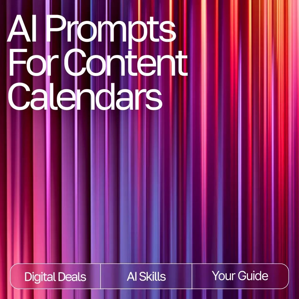 AI Prompts for Content Calendars | Digital Download eBook, Social Media Content Planner Prompts, AI Marketing Guide for Creators & Entrepreneurs