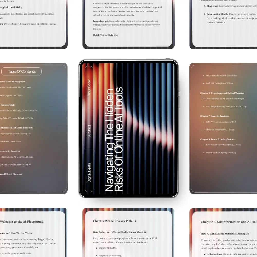 Navigating the Hidden Risks of Online AI Tools | Digital eBook | What Are Risks of Using AI Tools Online | Safe & Smart AI Practices Guide