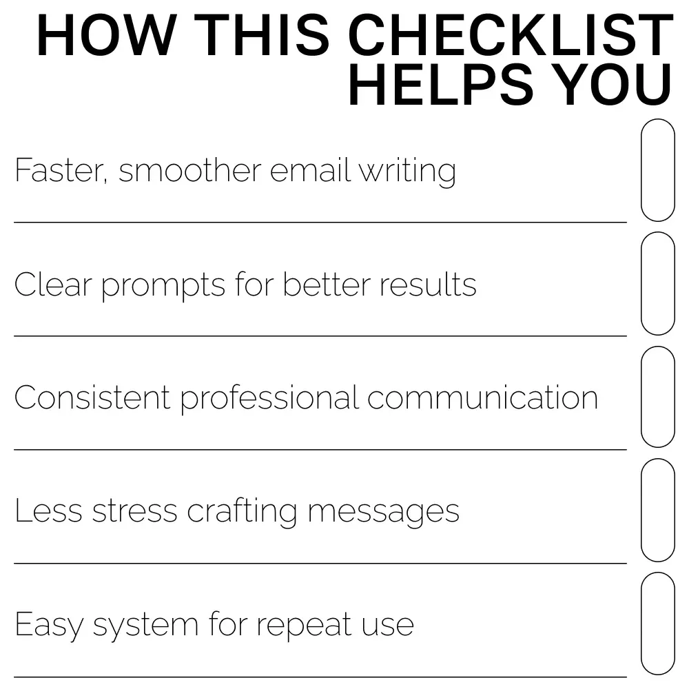 AI Prompts for Better Emails | Checklist for Faster, Clearer Communication | Digital Download for Email Writing Help